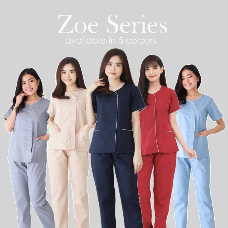 JUANXSHOP [Renne] Baju Suster Zoe Short Sleeve / Seragam Baby Sitter Jumbo / Seragam Nanny Big Size 