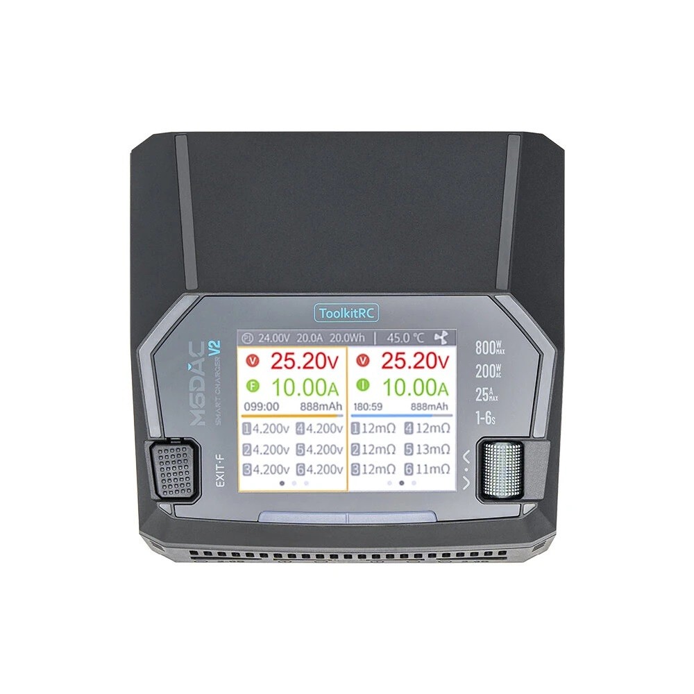 ToolkitRC  M6DAC V2 18A AC200300W DC800W Charger IPS 28 LCD 320×240p× for 16S LiPo LiHV LiFe Lilon L