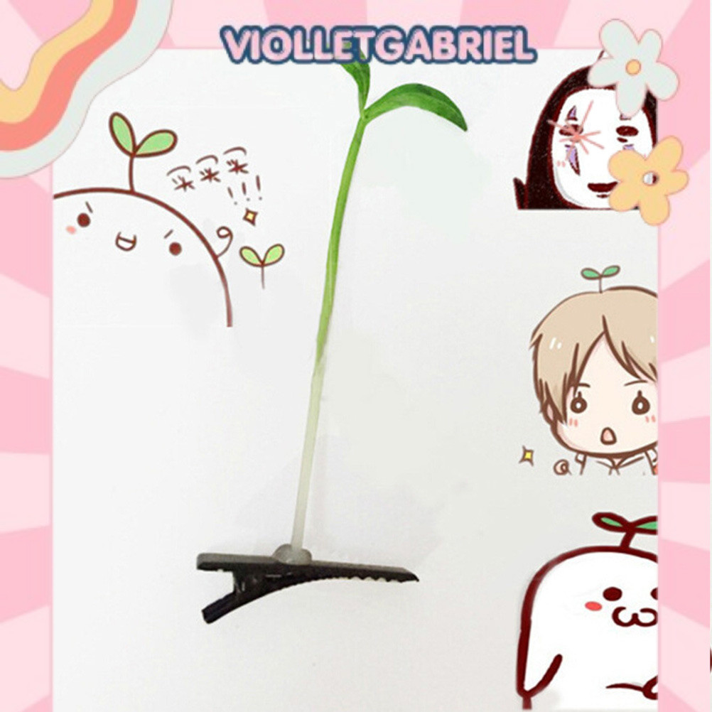 HPDA hairpin sepucuk daun tunas tauge sporut hick jepit rambut cosplay WAJIB PUNYA 