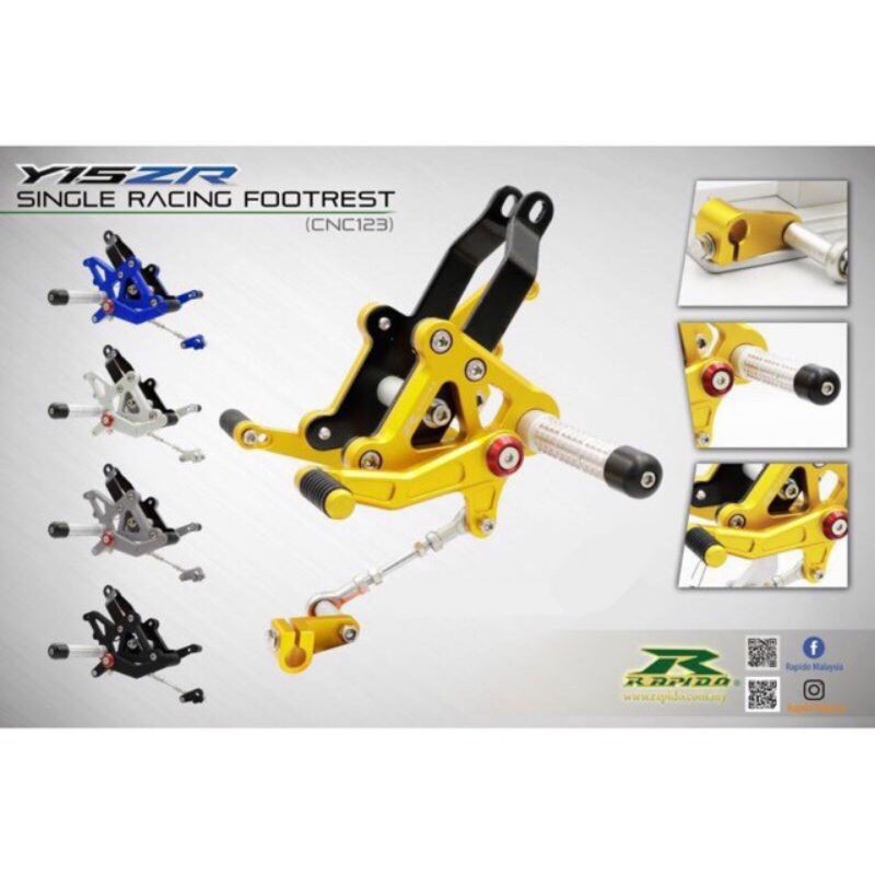 ORIGINAL RAPIDO RACING UNDERBONE FOOTREST MX-KING, MX-135, R15 | FOOTSTEP RAPIDO ORIGINAL PRODUK 100