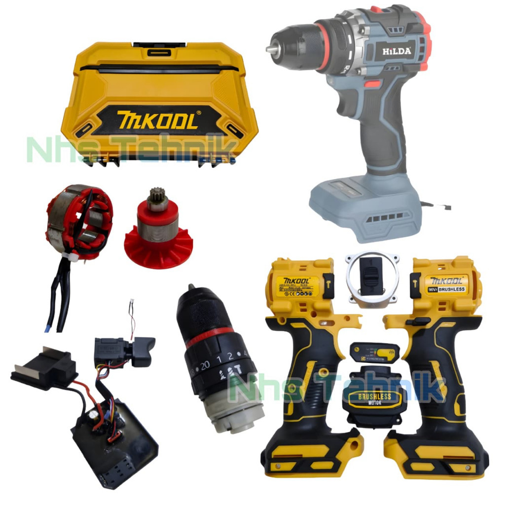 WOKER.ID GILISHOP SPERPART BOR BATERAI BRUSHLESS LXT 18V 20V 21V DINAMO GEARBOX CHUCK CASING KOPER B