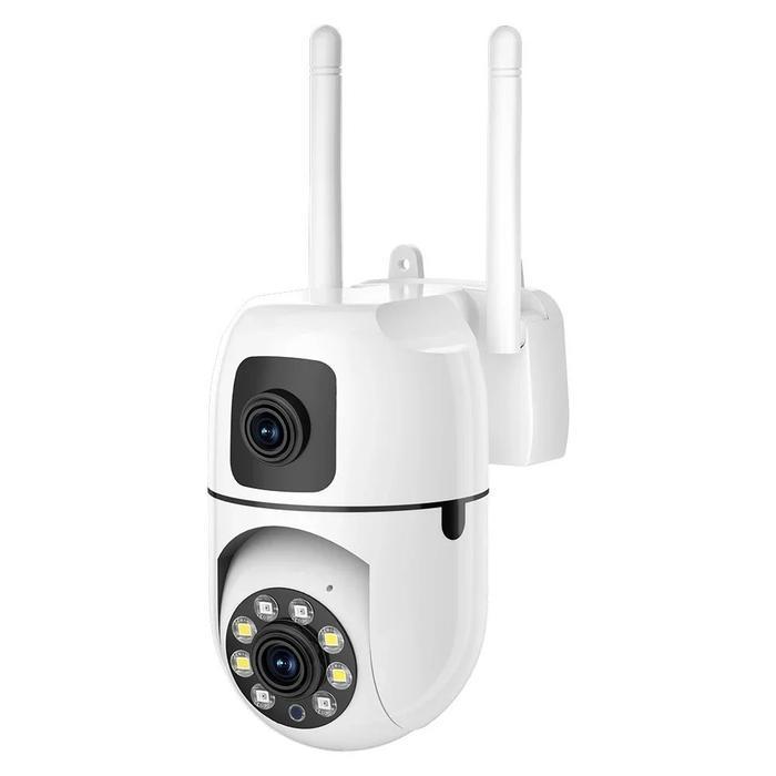 (Acome Audio) Cam720 Kamera CCTV  Keamanan PTZ Lensa Ganda Luar Ruangan - HD 1080P, Nirkabel WiFi, P