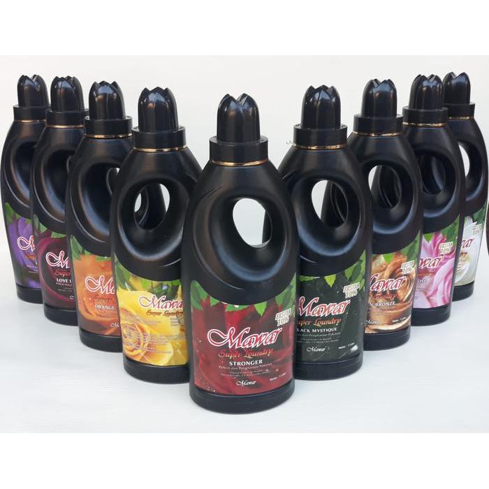 MAWAR SUPER LAUNDRY BOTOL HITAM 1 LITER EXTRA 10% - Putih