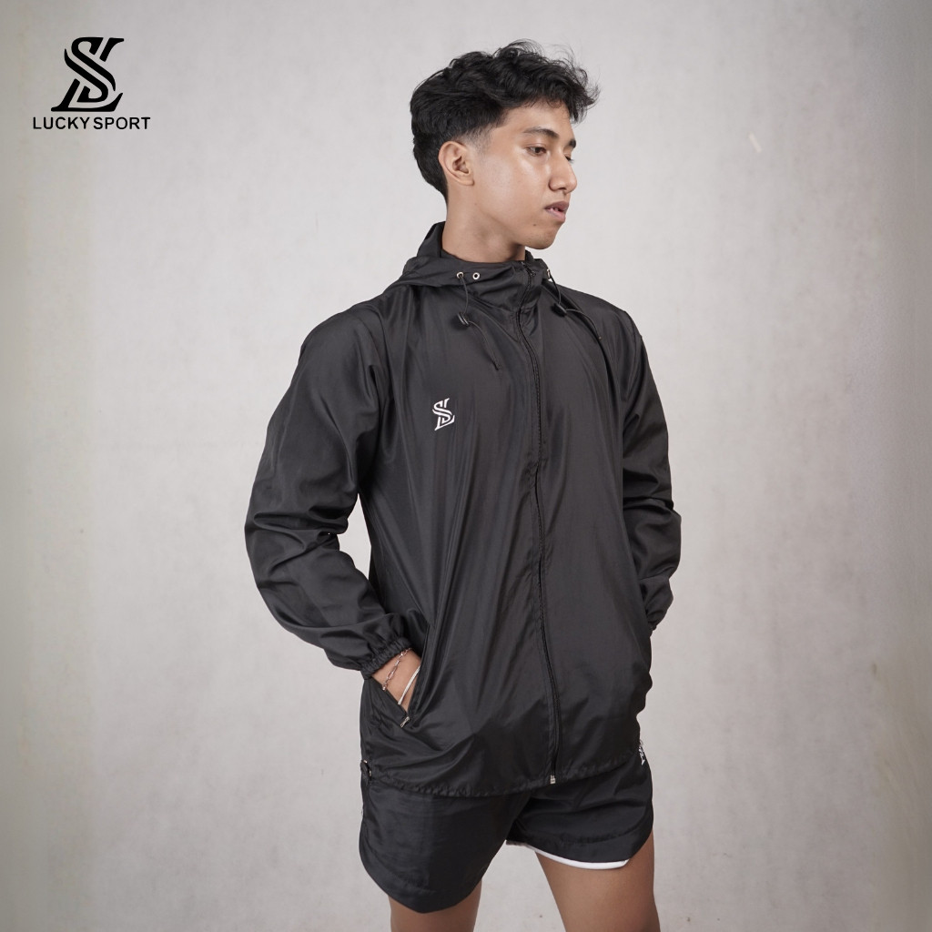 One Set Jacket Despo Celana Pendek Parasut Running Pria Wanita Stelan Jaket Olahraga