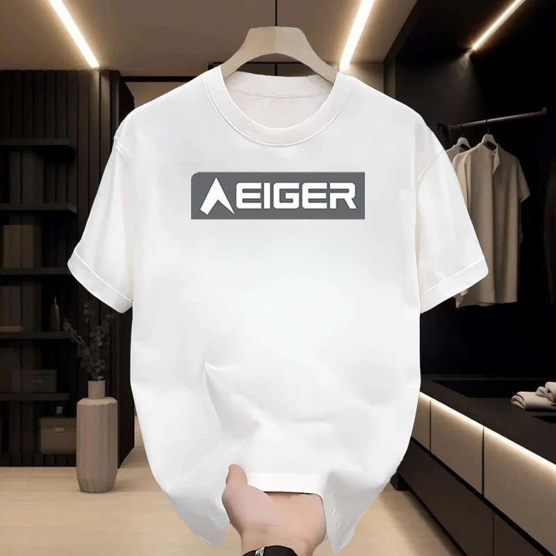 2026 kaos kerah pria lengan pendek Kaos Pria kaos polos kaos distro pria EIGER Oversize T-shirt  Akt
