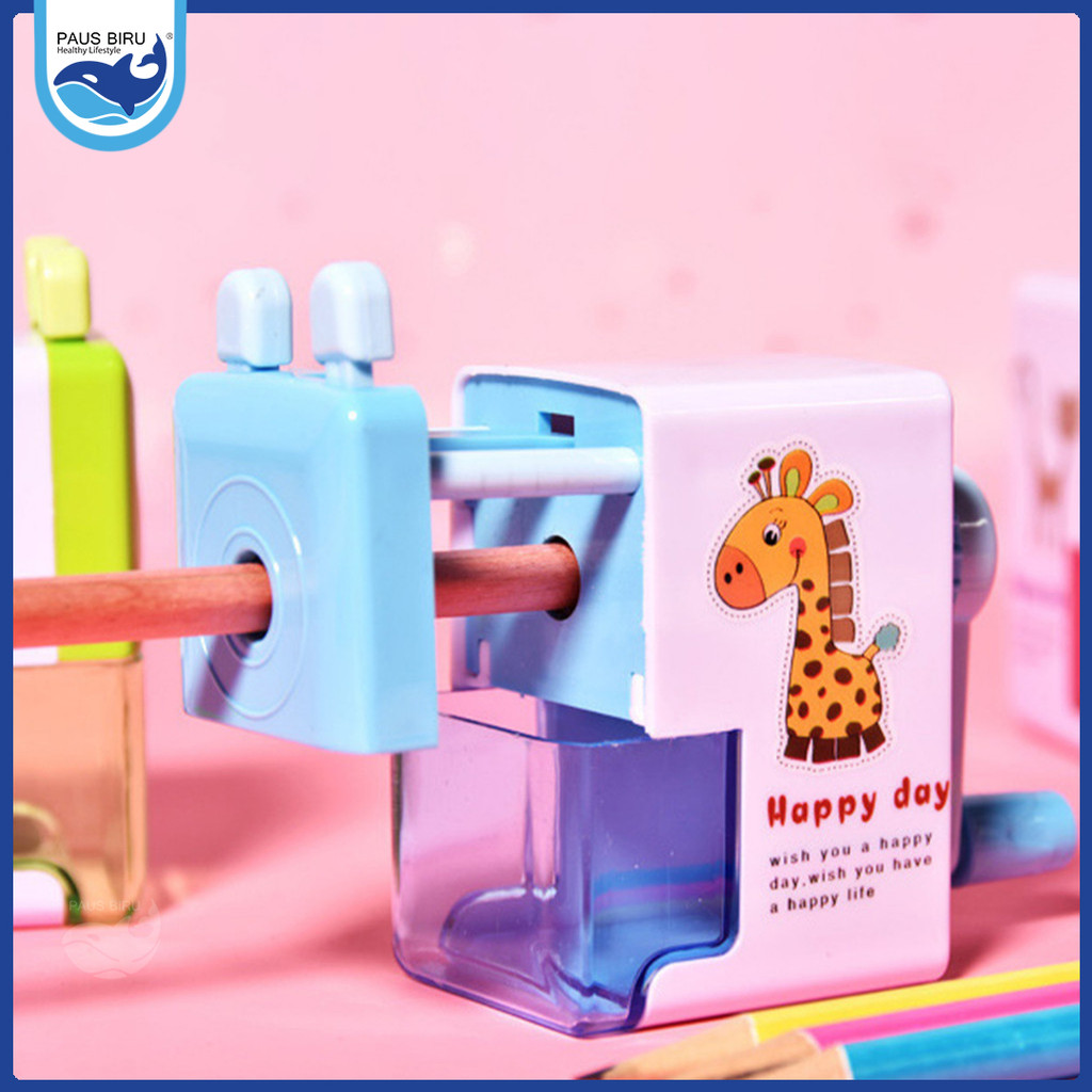 Paus Biru - Rautan Pensil Putar Lucu - Serutan Pensil Putar Karakter Lucu