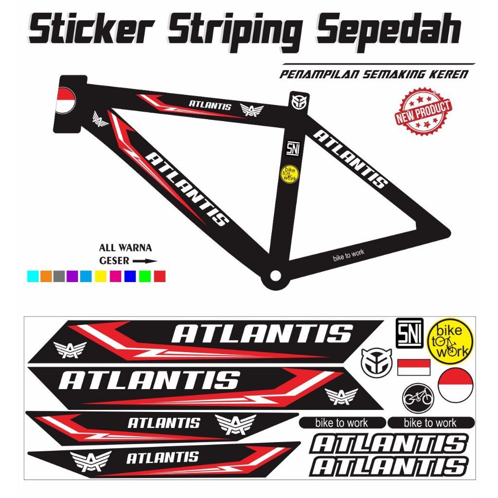 STICKER DECAL ATLANTIS BIKE SEPEDAH UNIVERSAL /COD