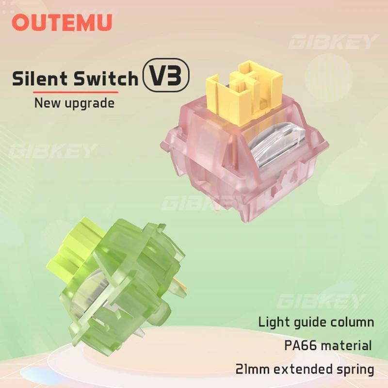 Outemu Silent Peach V3 Switch Lubed Mute Lemon V3 Switches Mechanical Keyboard Linear Tactile 5Pin H