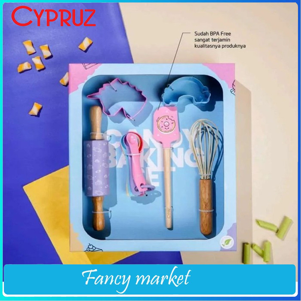 (size) SPATULA CYPRUZ CANDY Utensil Set Baking Tools 10 pcs Alat Baking Set