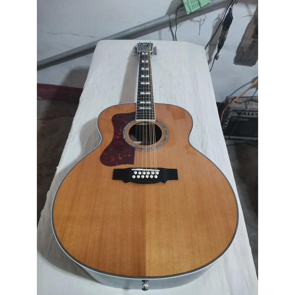 lefty guitar Solid cedar wood 12 strings 43 inches professional jumbo guitar F512 Guild left handed 