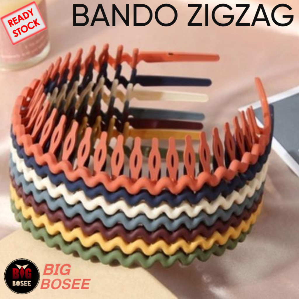 (WH)   Bando Doff Zigzag Sirkam Premium Matte Headband Korea