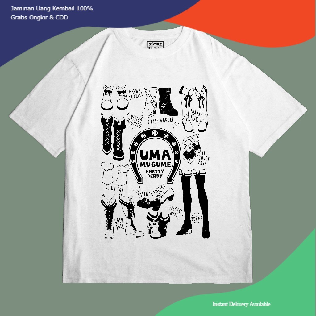 Kaos Uma Musume Pretty Derby Game Anime Manga T-Shirt Cotton Combed 24s Baju Jepang d1