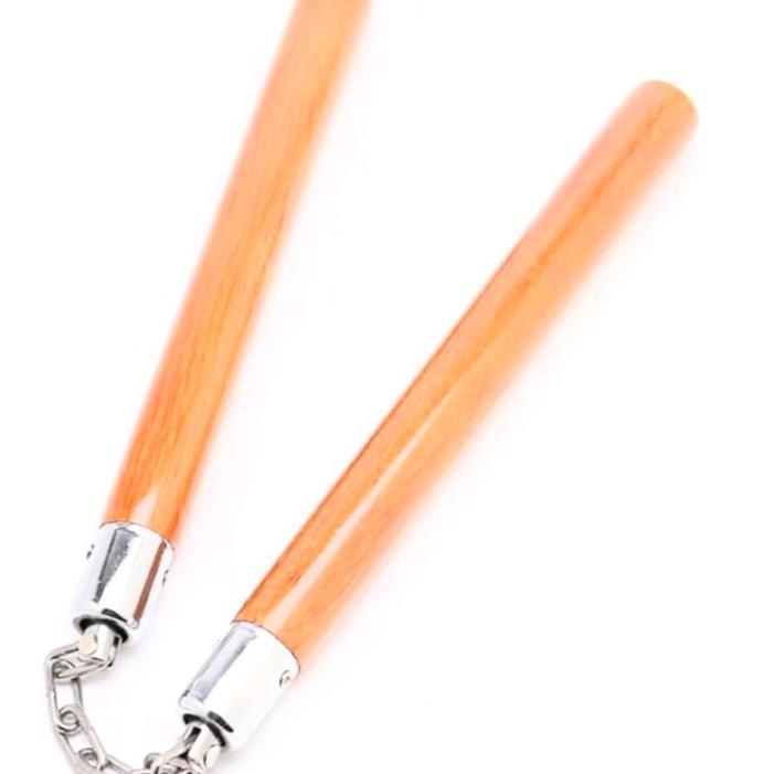 nunchaku kayu doble double stick ruyung Bruce lee - coklat marun