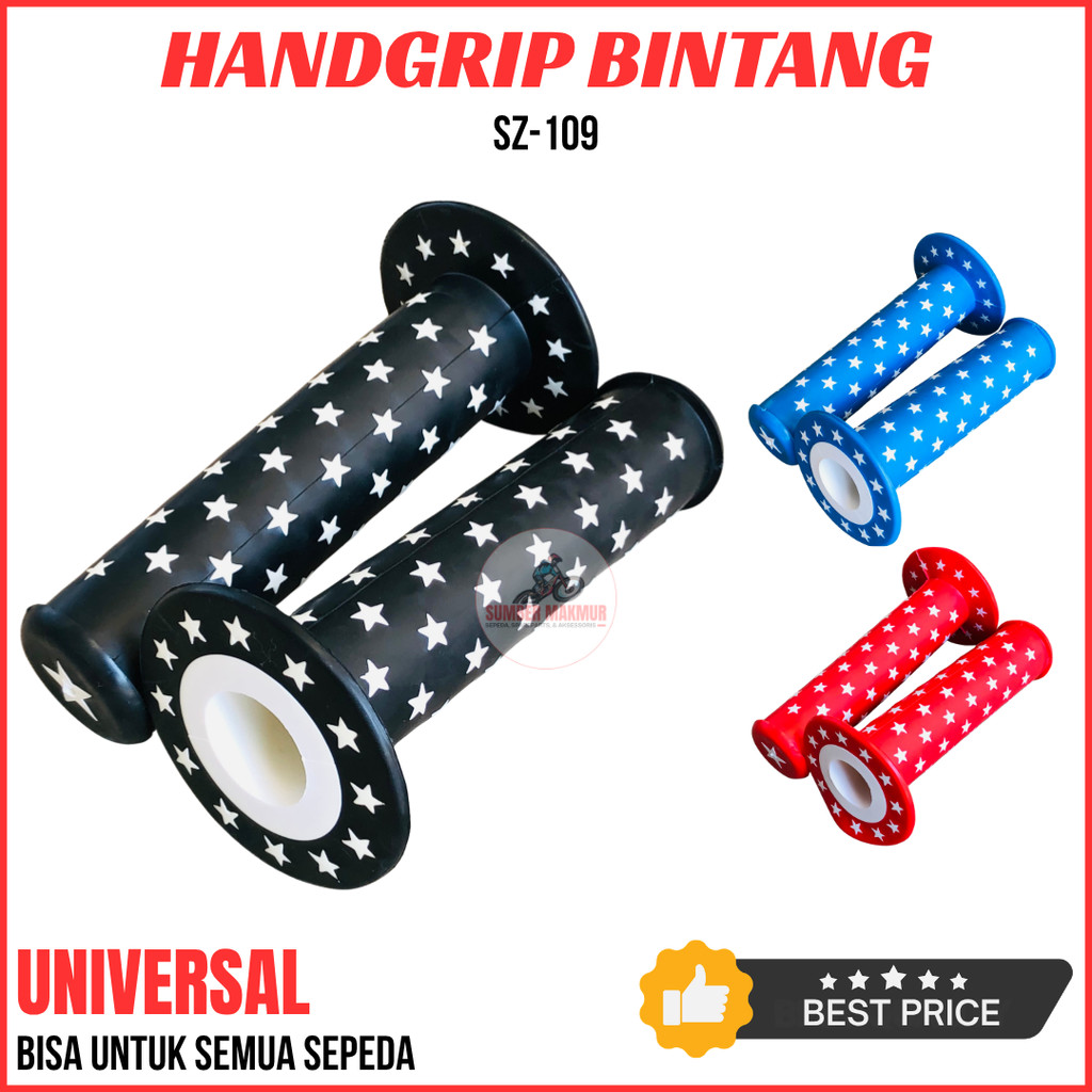 Handgrip Grip Karet Stang Sepeda Bintang SZ-109 BMX - Karet Empuk dan Halus, Panjang 12cm, Universal
