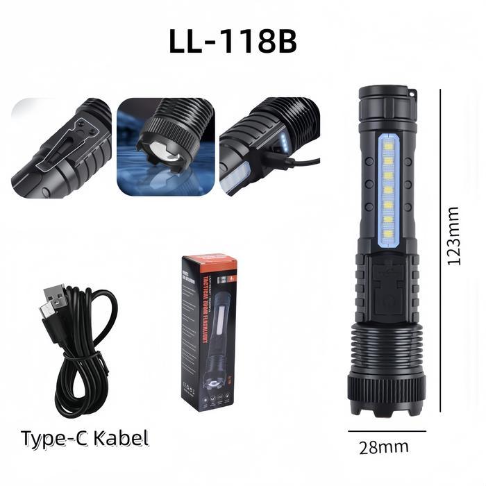 Vida Adventure Onkac Senter Super Terang LED Zoom Teleskopik 3 Mode Portable Terang tahan air Tactic