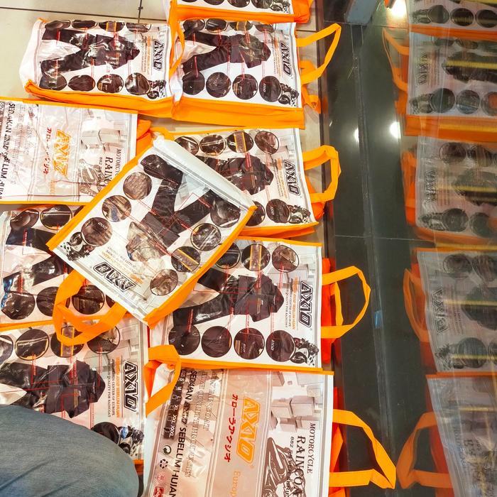 Jas Hujan Axio Orange 882 Original / Jas Hujan Setelan Murah