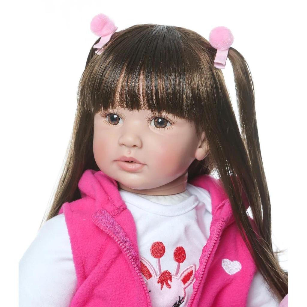 60CM NPK Boneca Reborn 24in Soft Silicone Vinyl Doll 60cm Soft Silicone Reborn Baby Doll Newborn Lif