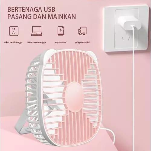 Kipas Angin Mini USB Portable Meja Serbaguna Hemat Listrik Bisa Digantung & Stand Fan Silent Cooling