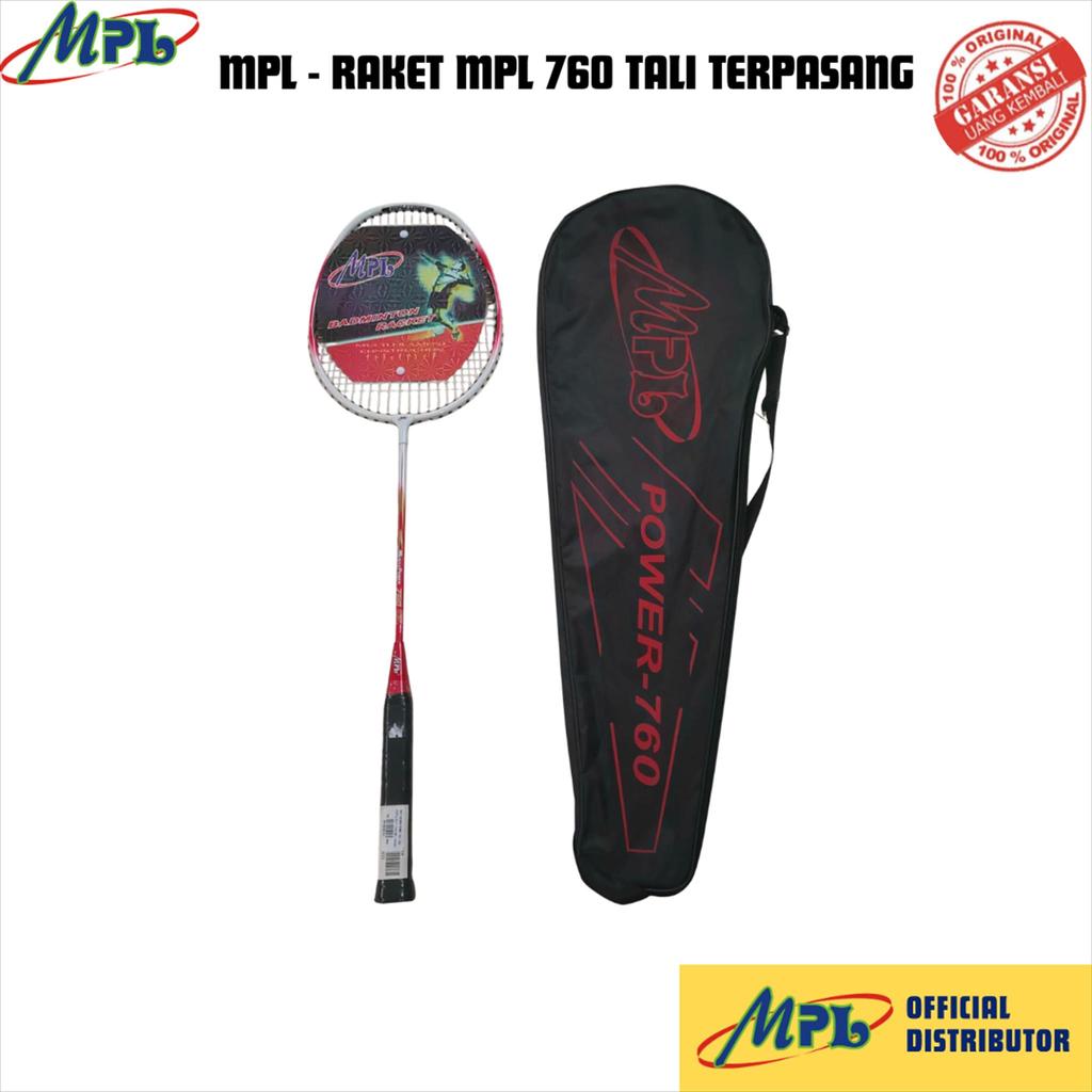 RAKET BADMINTON MPL 760 + TALI TERPASANG RED + COVER MPL PANJANG