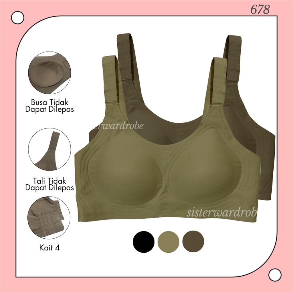 JUANXSHOP SISTERHOOD 678 BRA SEAMLESS BUSA TIPIS TANPA KAWAT