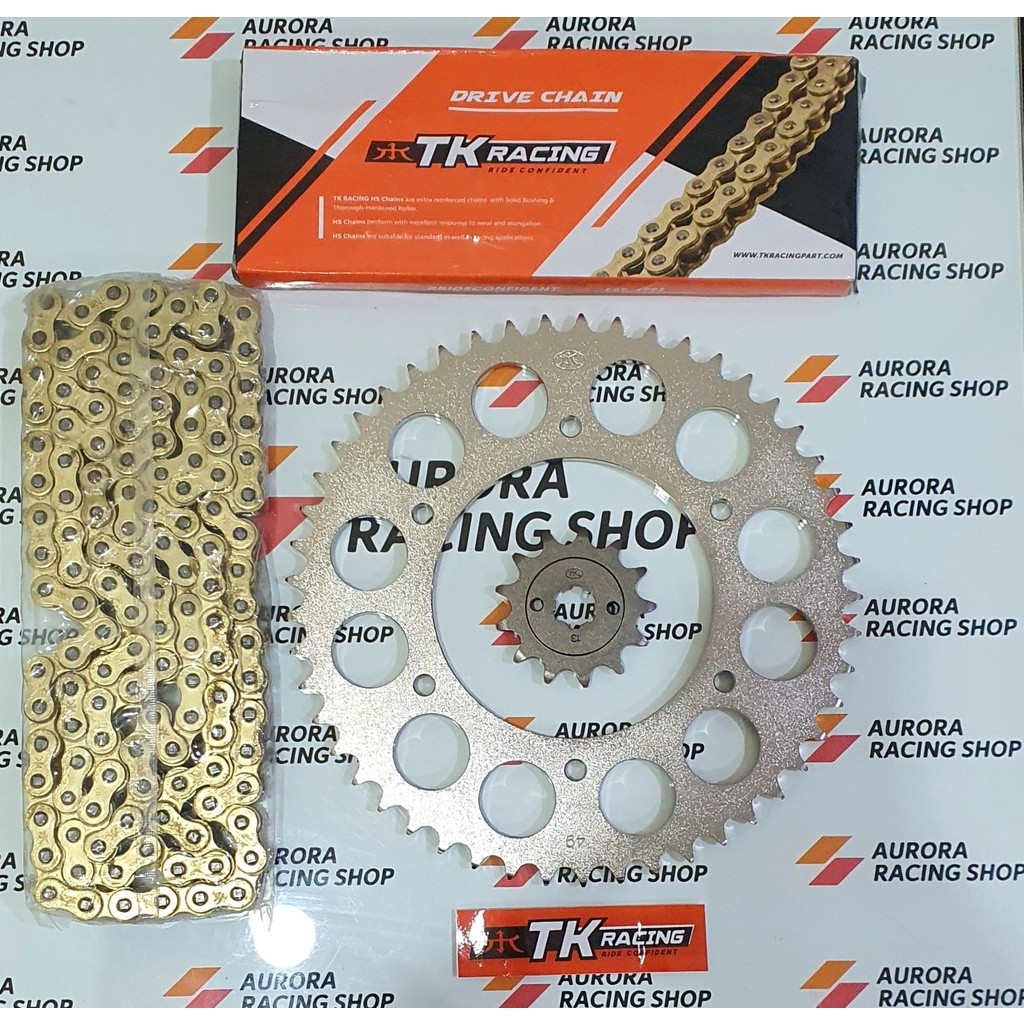 GEAR SET TK 520 HONDA CRF 150L & RANTAI TK 520 HS GOLD