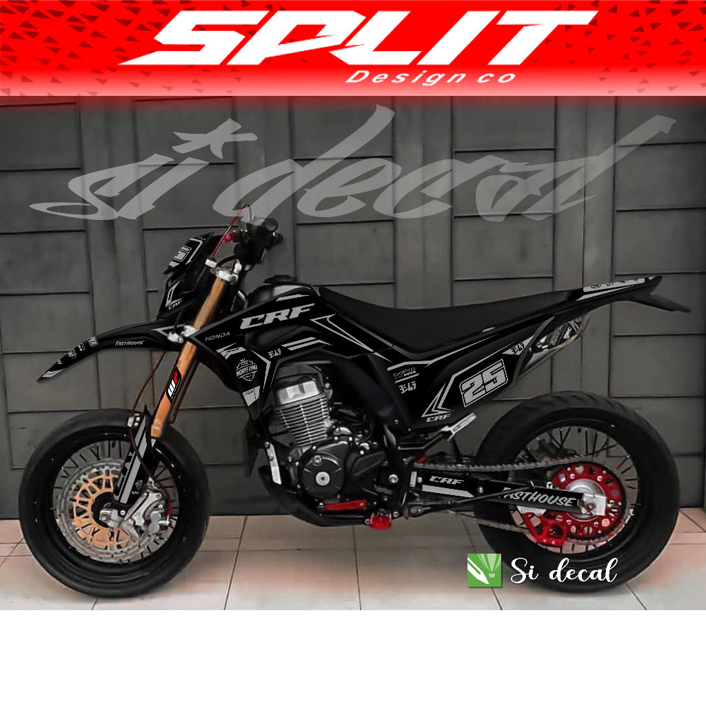 COD stiker crf 150L full body decal silver abu hitam splitdesign