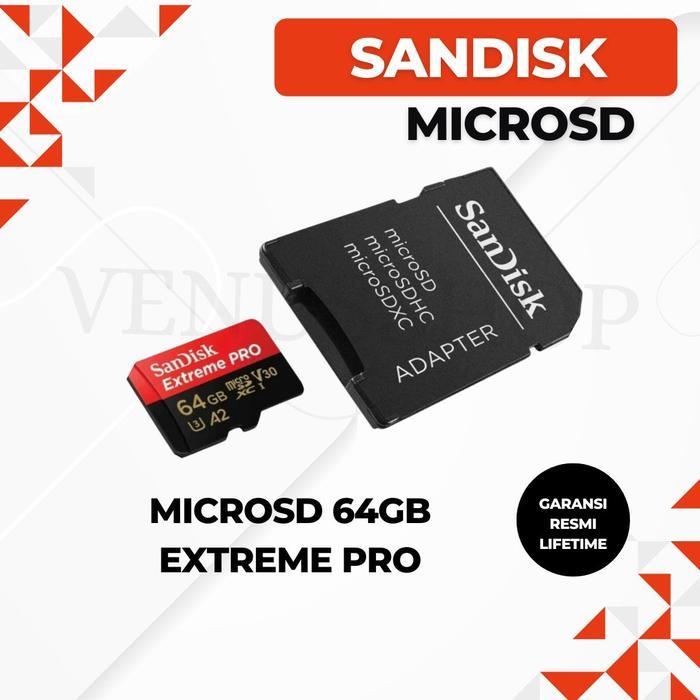 SANDISK MICROSD EXTREME PRO 64GB SPEED 200MB/S - SANDISK MICROSD EXTREME 64GB 200MBS