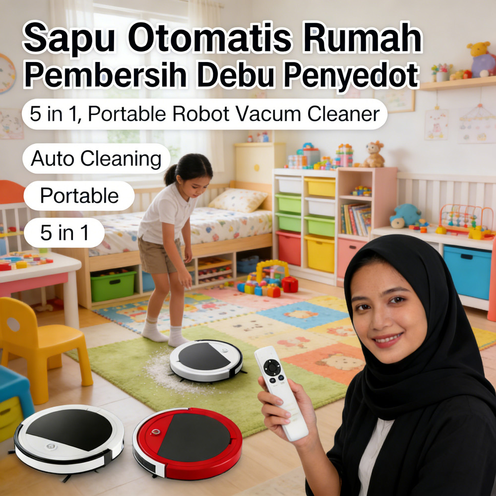 ROBOT PEMBERSIH LANTAI 3 IN 1 SAPU DEBU PEL PEMBERSIH VACUUM ROBOT DEBU LANTAI SMART SWEEPING