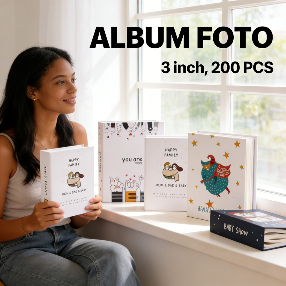 Buku Album Foto 3 inci/ FOTO ALBUM 200 PCS ALBUM FOTO BESAR Murah Foto Laminating Collection