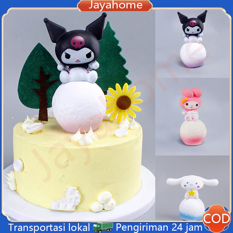 Dekorasi Kue Boneka Posisi Duduk, Dekorasi Kue Sanrio, Dekorasi Kue Anak-Anak