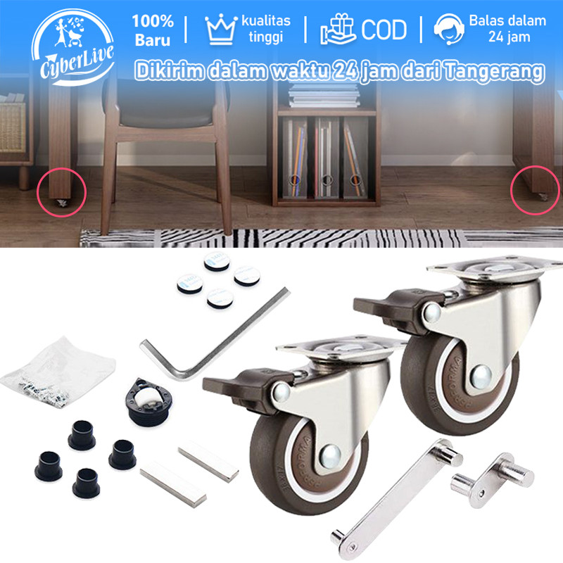 Engsel Meja Lipat 180 Derajat + Roda set Swivel Tarik Dorong Engsel Meja Putar Alat Lipat Hemat Ruan