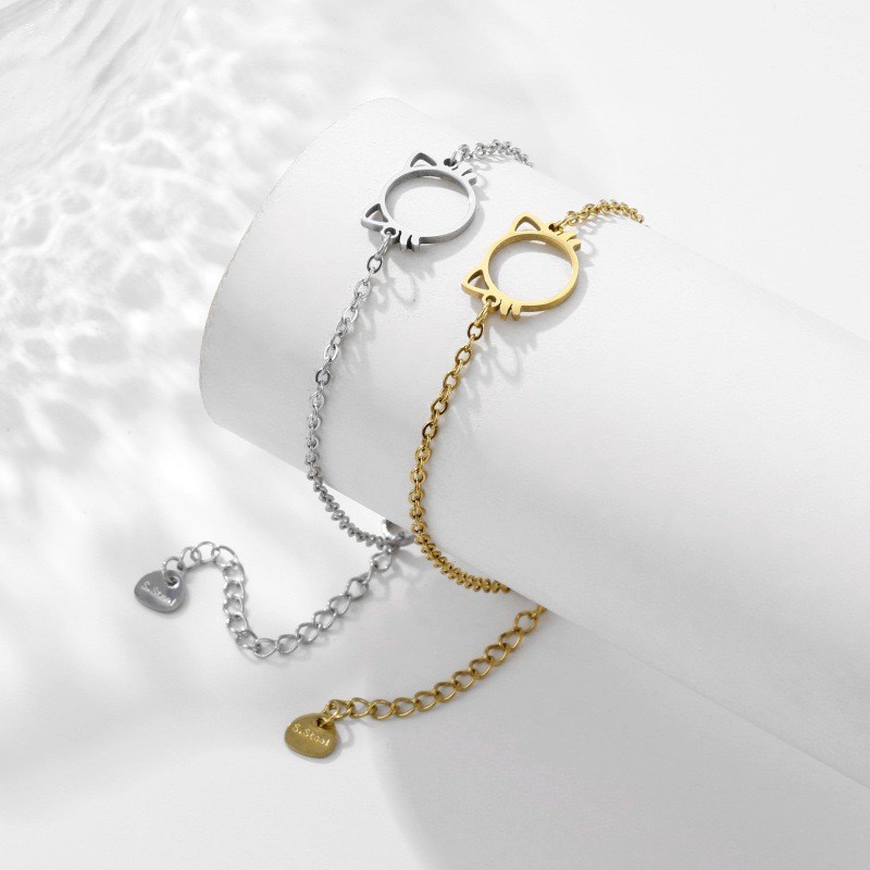 gelang kucing potong stainless steel gelang gelang anak kucing lucu grosir