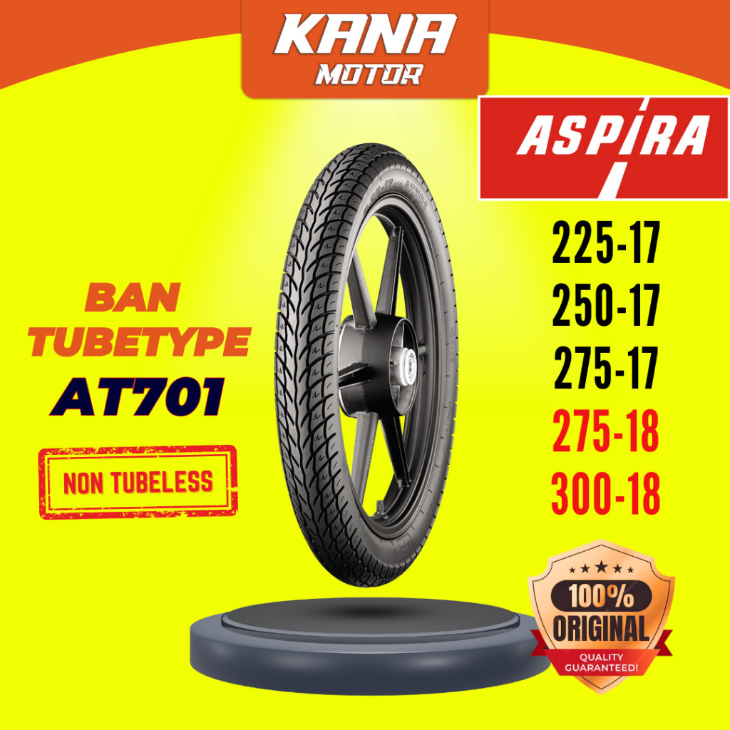 (maju tekno) BAN LUAR ASPIRA TUBETYPE ( NON TUBELESS ) TRAIL AT701 60/90 70/90 80/90 225 250 275 300