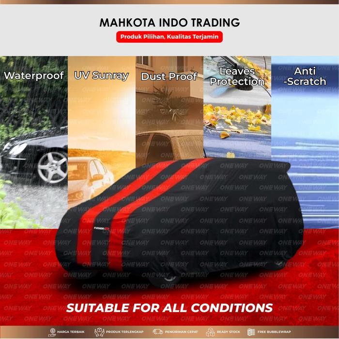 Custom Body Cover Warna / Sarung Mobil / Penutup Mobil Warna Calya - MerahListHitam