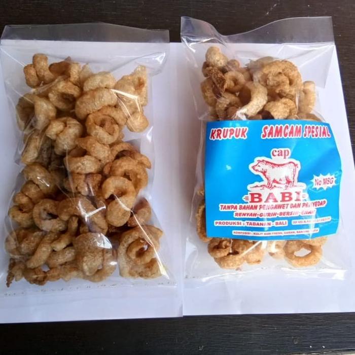Krupuk Samcam Babi cap Babi Asli Bali 200gram