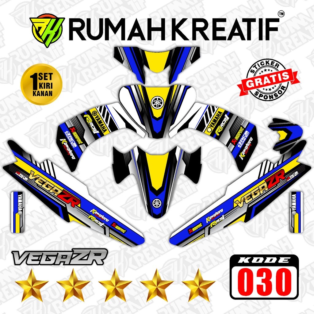 Striping Vega Zr 2011 Full Body Bonus Stiker Sponsor / Decal Vega Zr / Sticker Motor / Sticker Varia