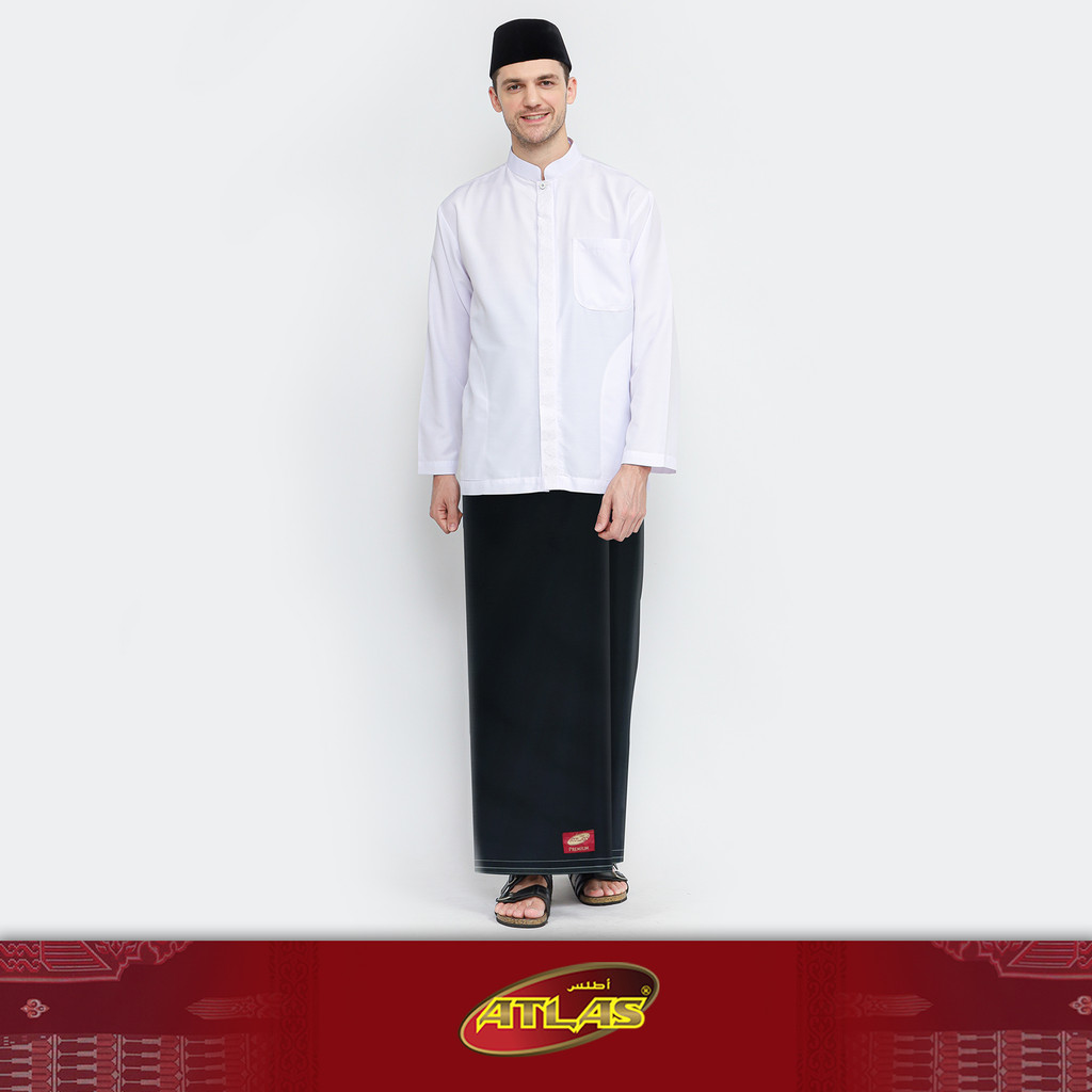 Sarung ATLAS Premium 720 Original Hitam Polos