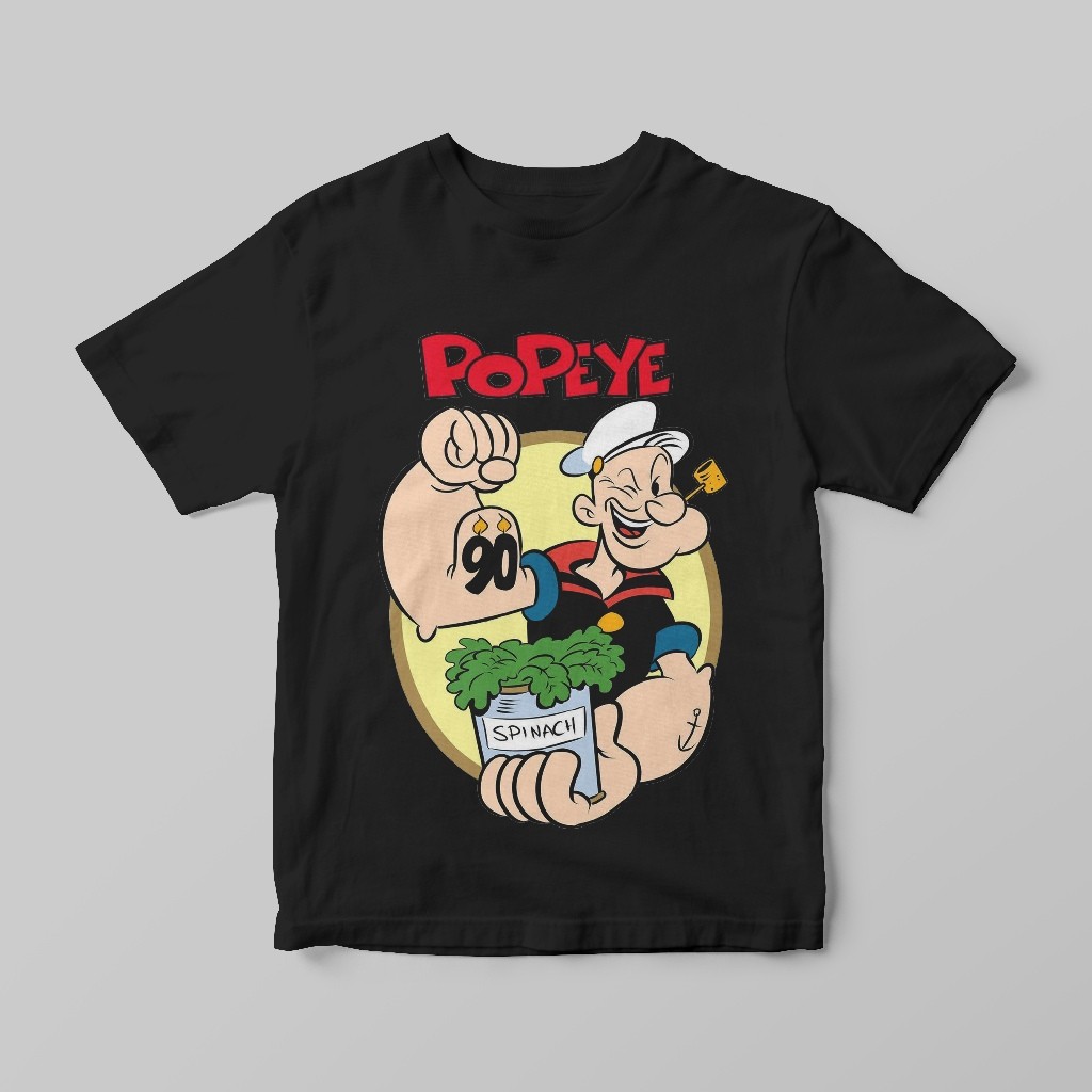 Joey Kids - Kaos Anak Laki Laki Perempuan Cotton Combed 30s Popeye/Baju Anak Unisex Kekinian Bahan a