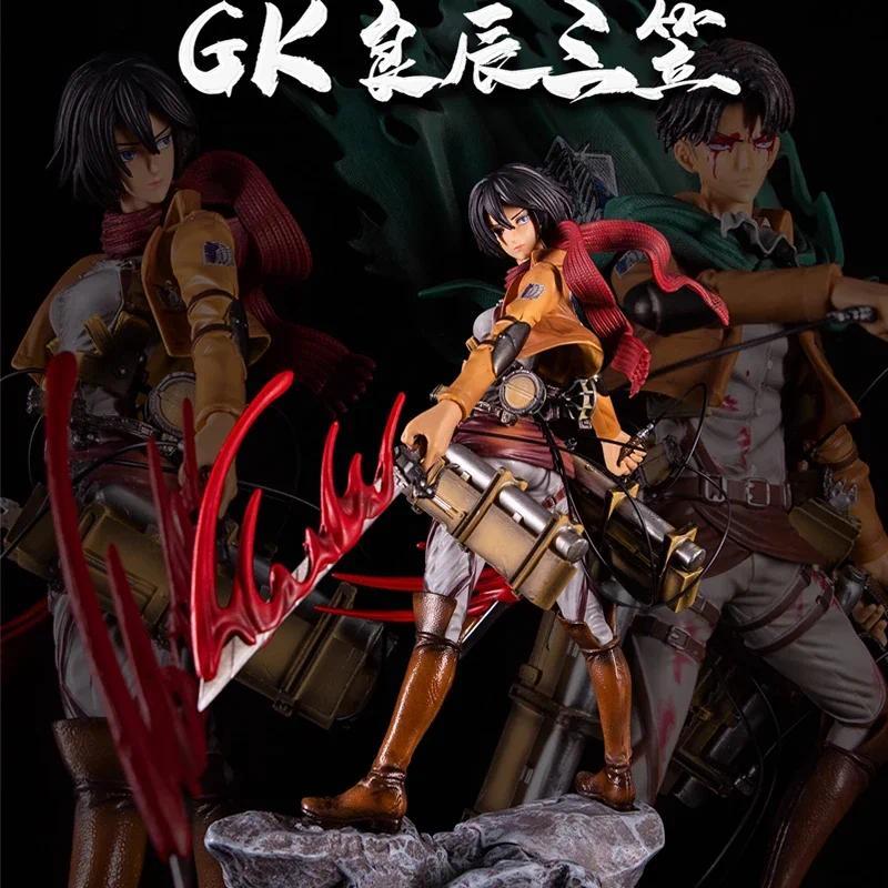 36cm Attack On Titan Mikasa Ackerman Anime Figure Rival Shingeki no Kyojin Levi Ackerman Action Figu