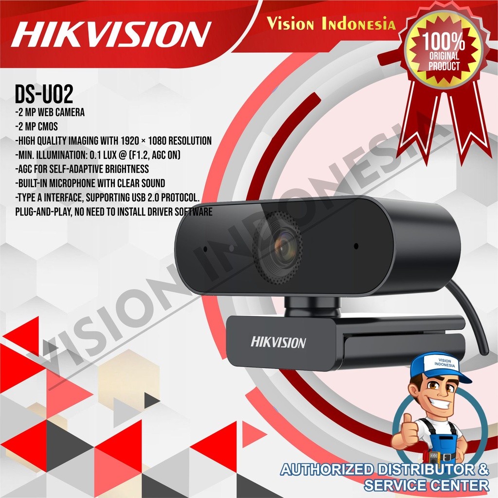 HIKVISION WEBCAM DS-U02 FULL HD 1080P / 1920 × 1080 Resolution