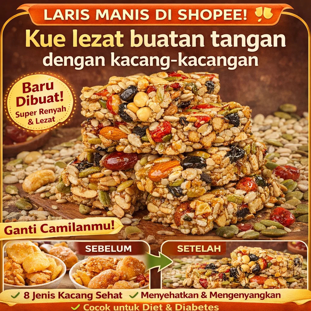 [HALAL/RENDAH GULA]/Kue Kering Campuran Kacang Buatan Tangan/Kue Delapan Harta Tradisional/Camilan S