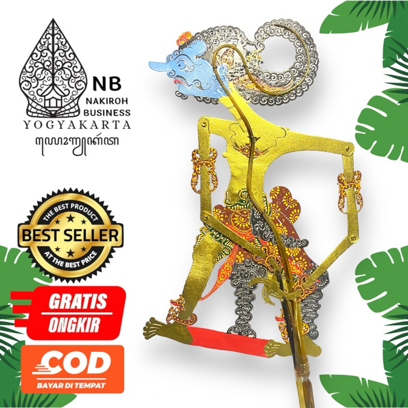 MAKRIFAT DIGITAL Wayang Kulit Alusan Antasena/Ontoseno Gapit Sungu Ukuran 30cm