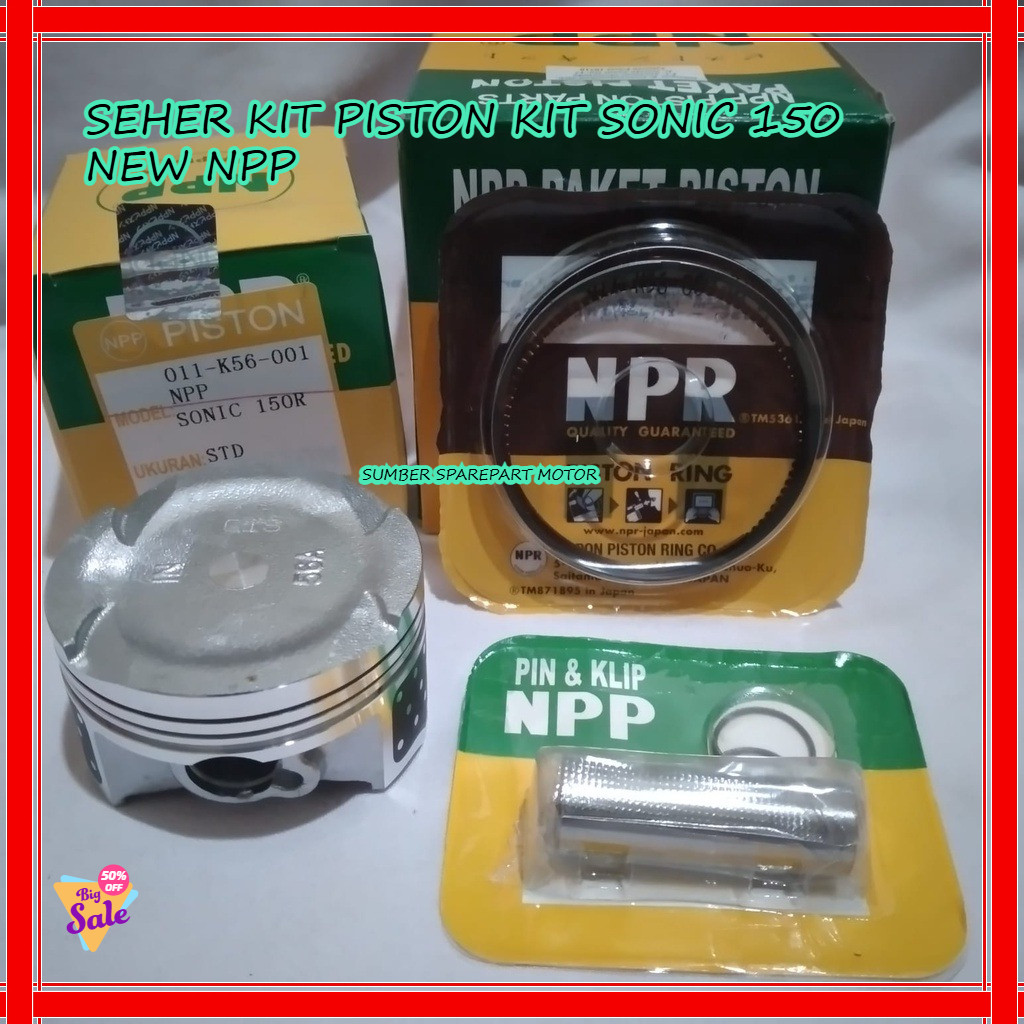 TERMURAH SEHER KIT PISTON KIT SONIC 150 NEW NPP