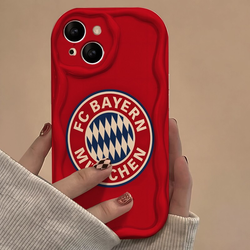 Casing iPhone Redmi Logo Fc Bayern Munchen Untuk iPhone 16 15 14 13 12 11 Mini Pro E MAX Untuk Redmi