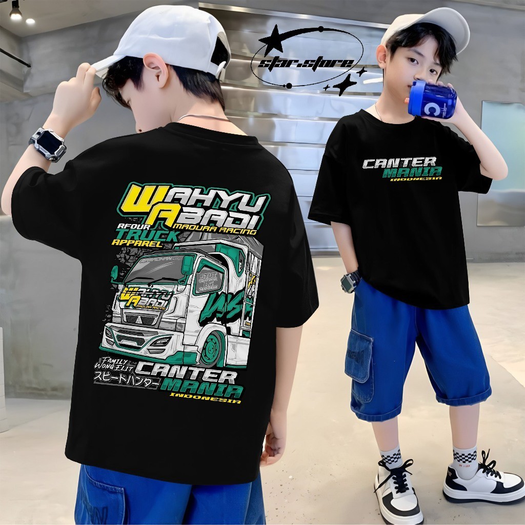 BAJU KAOS ANAK TRUK OLENG WAHYU ABADI ANAK KAOS TRUCK MODIF ANAK KAOS ANAK USIAA 3-15 TAHUN GAMBAR T