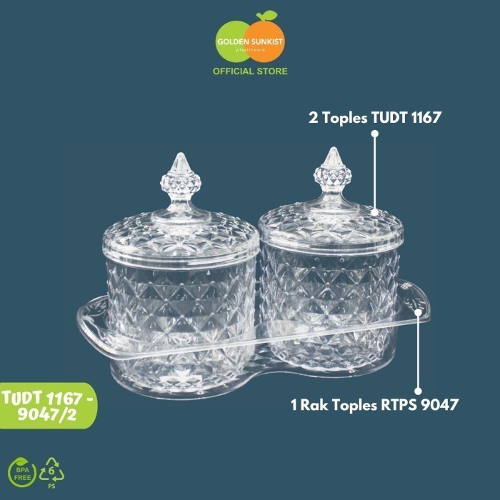 Toples + Rak Toples Kue Snack Coklat Sealware Diamond 2 dan 3 pcs Golden Sunkist