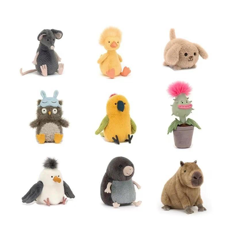 Lovely Animal Furry Series Plush Bee Carnivorous Plant Doll Sheepdog Seagull Duck Toy Owl Mole Capyb