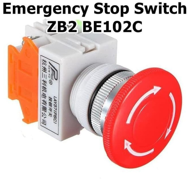 Emergency Stop Switch ZB2 BE102C Red Sign Push EMERGENCY STOP SWITCH ZB2 BE102C BE 102 C ON OFF RED 