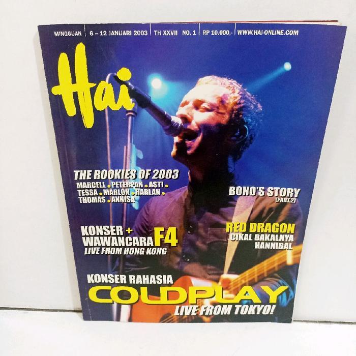 Majalah Hai Mingguan 6 - 12 Januari 2003 : konser rahasia Coldplay Live from tokyo