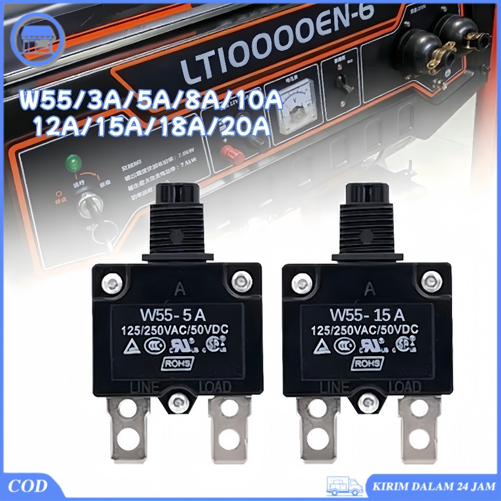 Proteksi Overload Arus Lebih Wokema W55 3A 5A 10A 12A 15A 20A, Pelindung Generator
